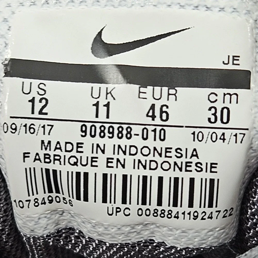 Nike Revolution 4 Running Shoes Mens 12 Grey‎ Black White 908988-010 Sneakers